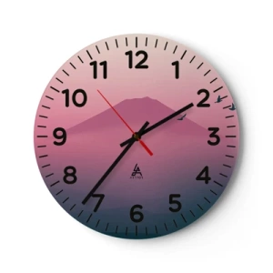 Orologio da parete - Orologio in Vetro - Viandanti sopra le nuvole - 40x40 cm