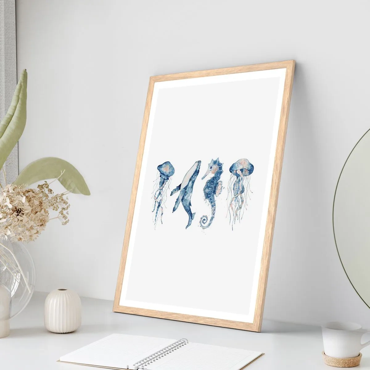 Poster in cornice rovere chiaro - Meraviglie del mare - 30x40 cm