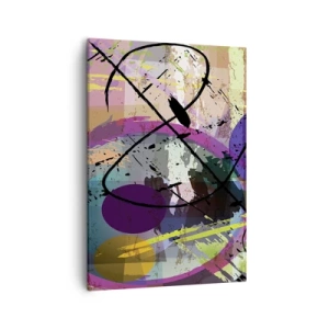 Quadro su tela - Stampe su Tela - Un motivo astratto colorato con linee e forme dinamiche. - 50x70cm - Per la via diritta o tortuosa - Decorazione murale moderna per soggiorno e camera da letto ARTTOR