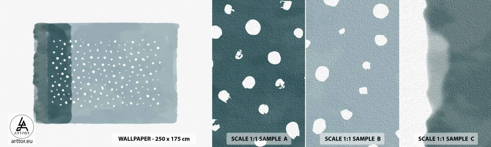 Campione di Fotomurale Adesivo Deluxe Sticker - Spuntate nel blu - Astrazione, Pezzo, Minimalismo - 100x30 cm