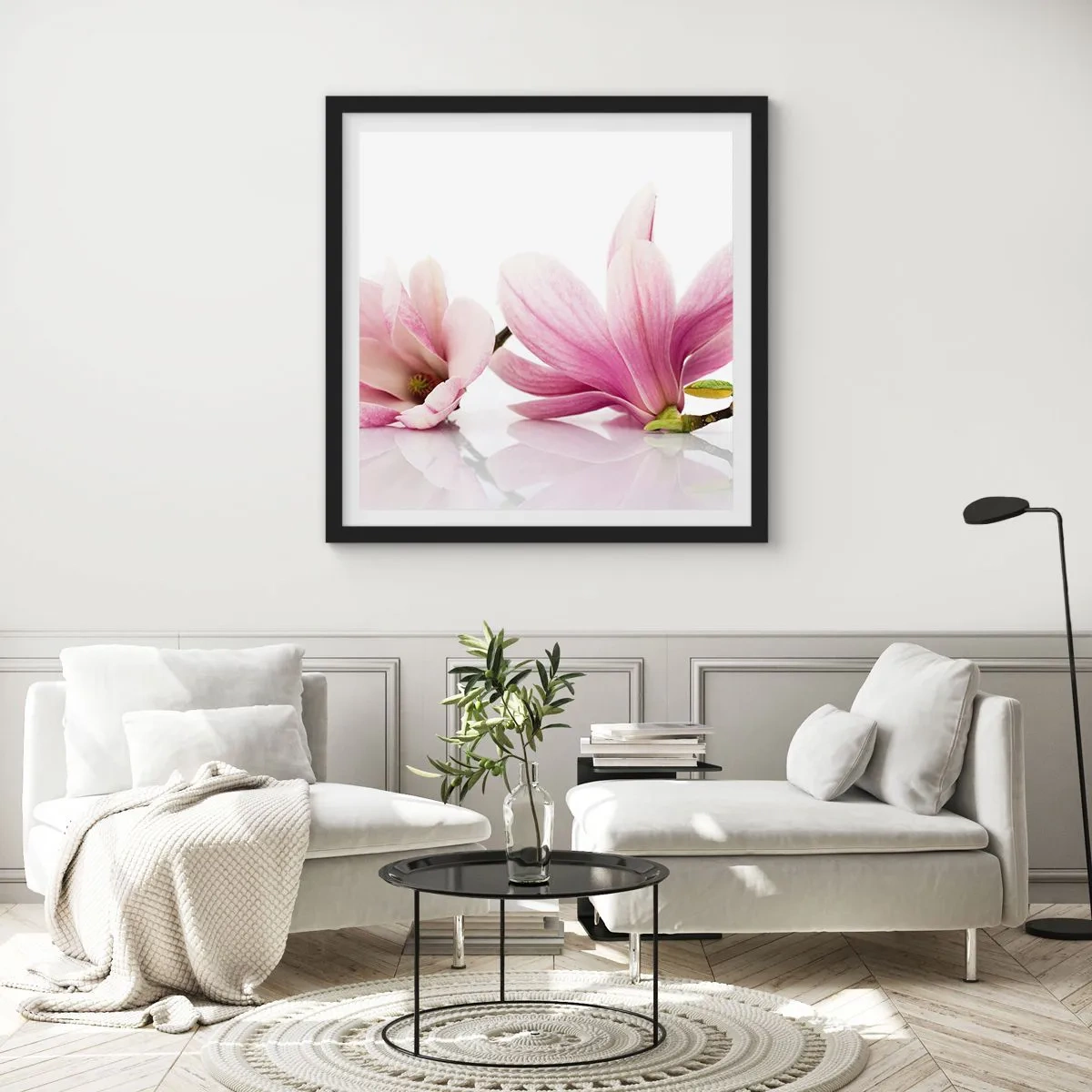 Poster in cornice nera - Delicati come un soffio di primavera - 50x50 cm