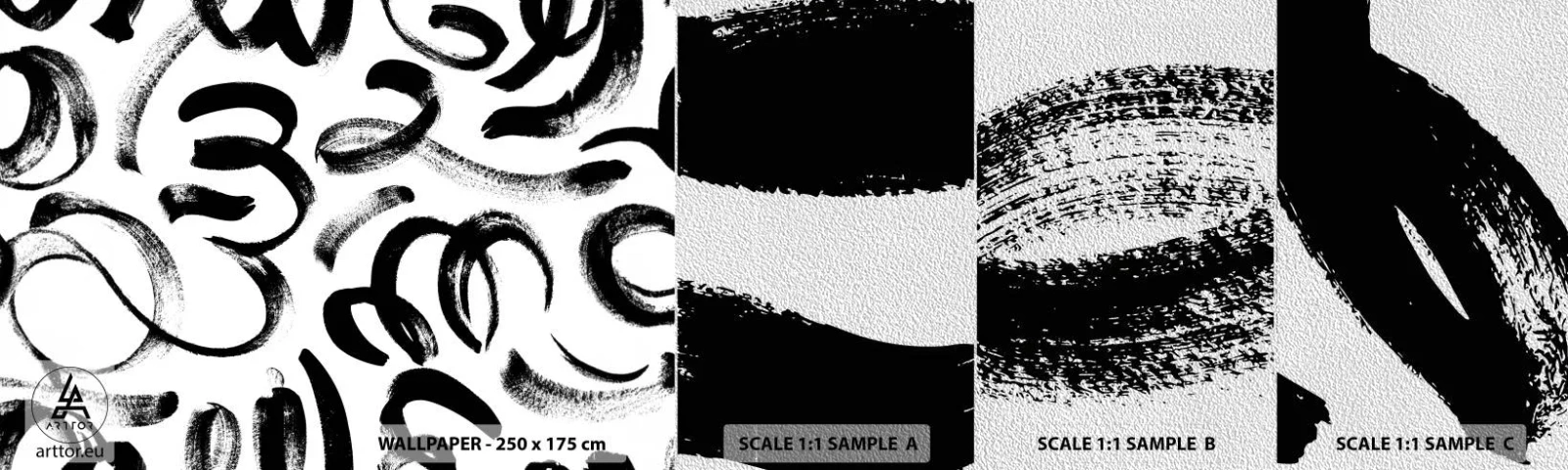 Campione di Fotomurale Premium Sand - Nero su bianco - Arte Moderna, Modernità, Modelli - 100x30 cm