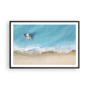 Poster in cornice nera - Al confine del blu e dell'oro - 91x61 cm