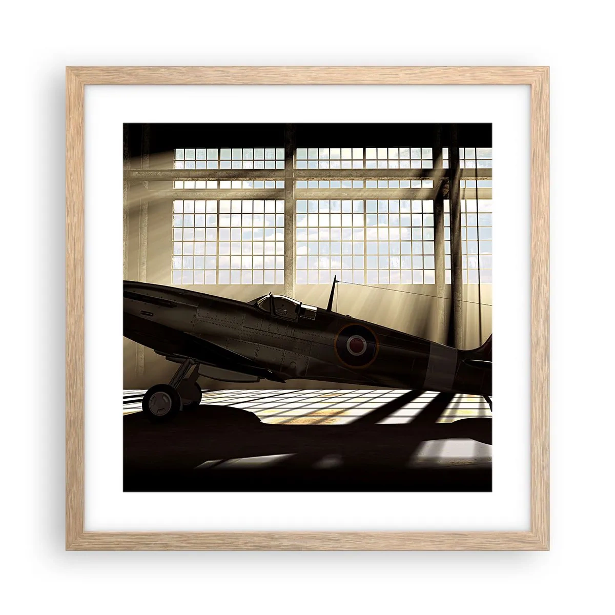 Poster in cornice rovere chiaro - Il riposo del guerriero - 40x40 cm