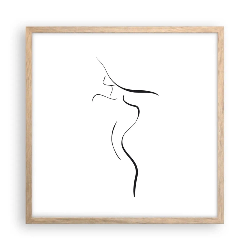 Poster in cornice rovere chiaro - Inafferrabile come un'onda - 50x50 cm