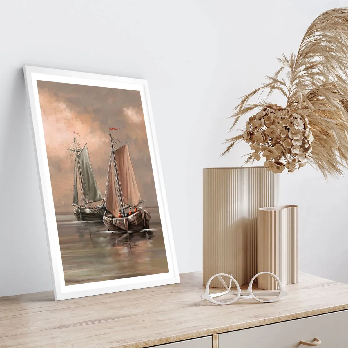 Poster in cornice bianca - Il ritorno dei marinai - 40x50 cm