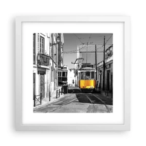 Poster in cornice bianca - Lo spirito di Lisbona - 30x30 cm