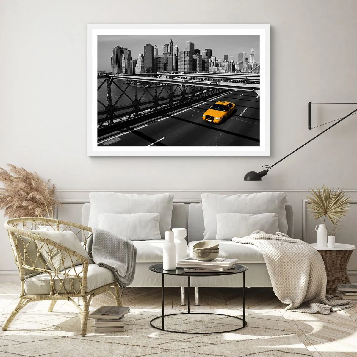 Poster in cornice bianca - Il colore della grande città - 91x61 cm