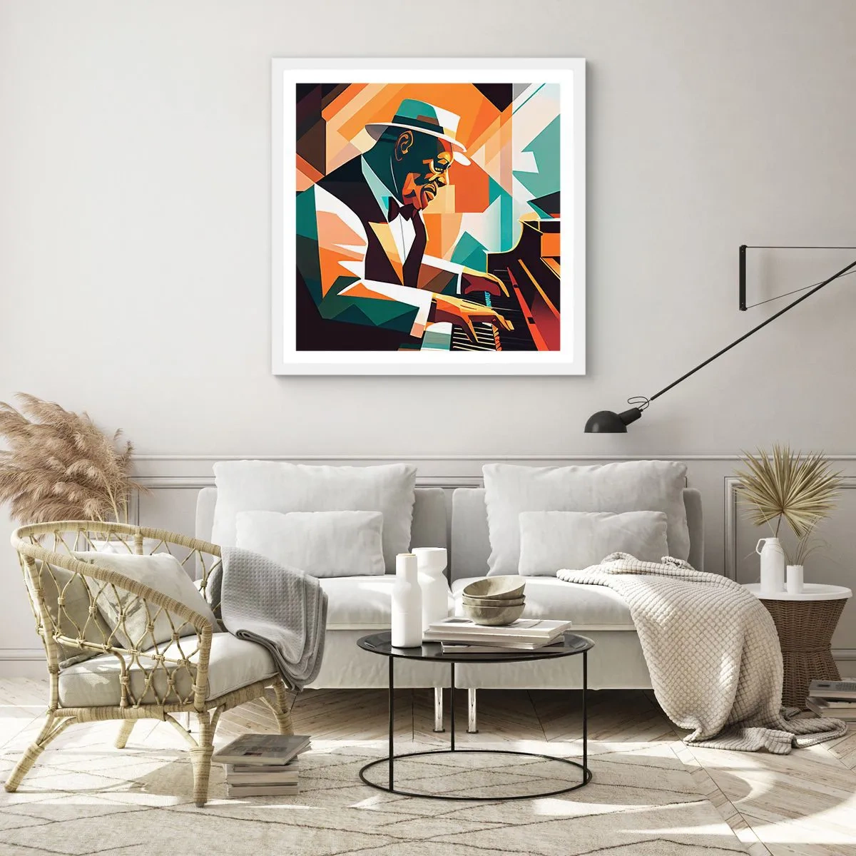 Poster in cornice bianca - Tutto il jazz - 60x60 cm