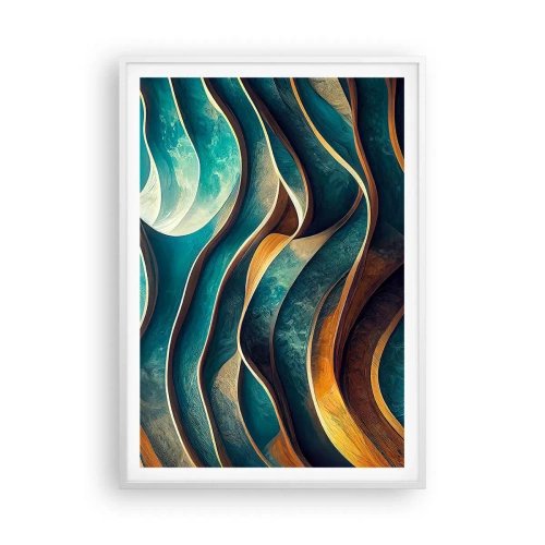 Poster in cornice bianca - I meandri del blu - 70x100 cm