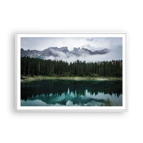 Poster in cornice bianca - Silenzio, non svegliamo l'acqua che dorme... - 100x70 cm