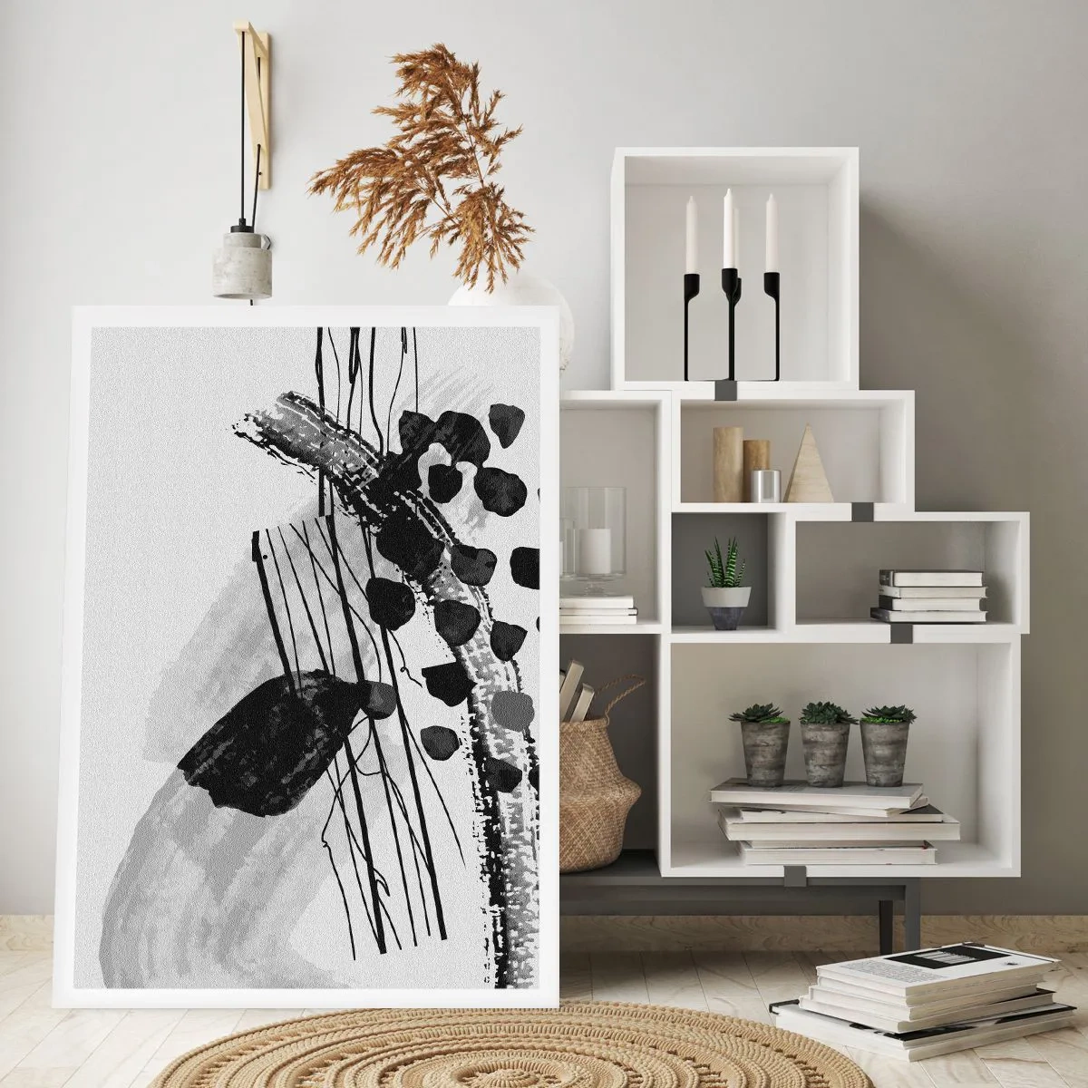 Poster - Astrazione organica in bianco e nero - 70x100 cm