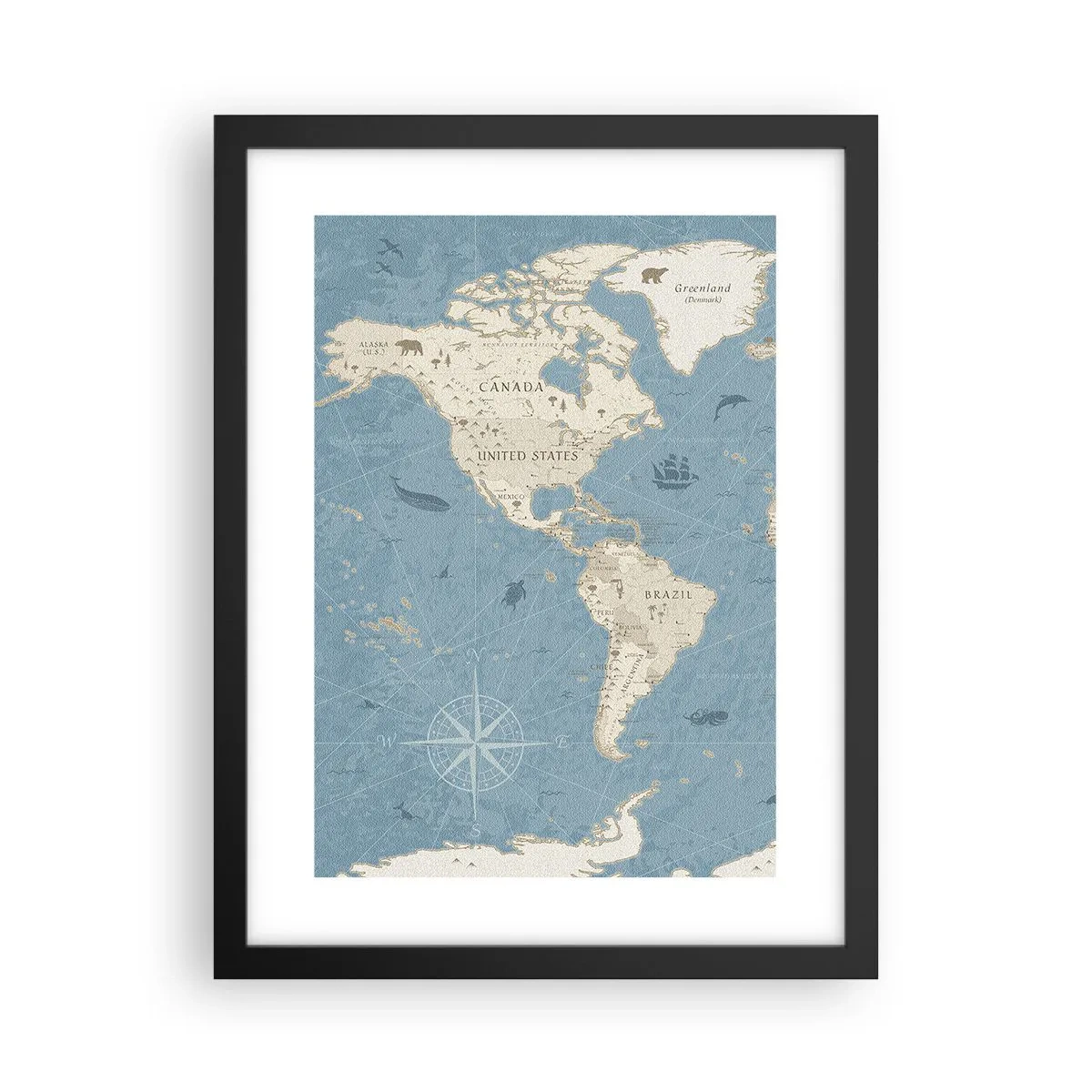 Poster in cornice nera - Il mondo a portata di mano - 30x40 cm
