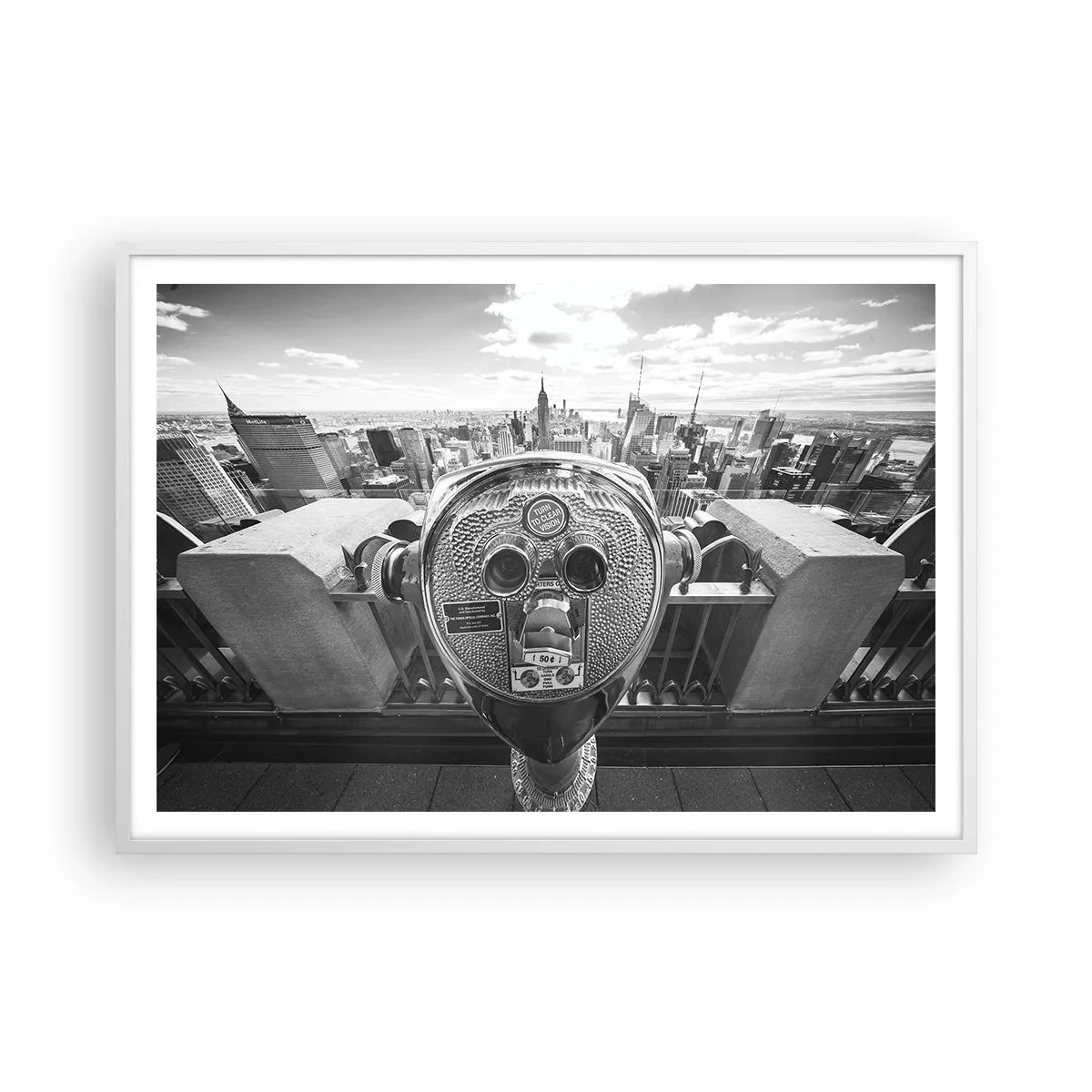 Poster in cornice bianca - Il centro del mondo - 100x70 cm