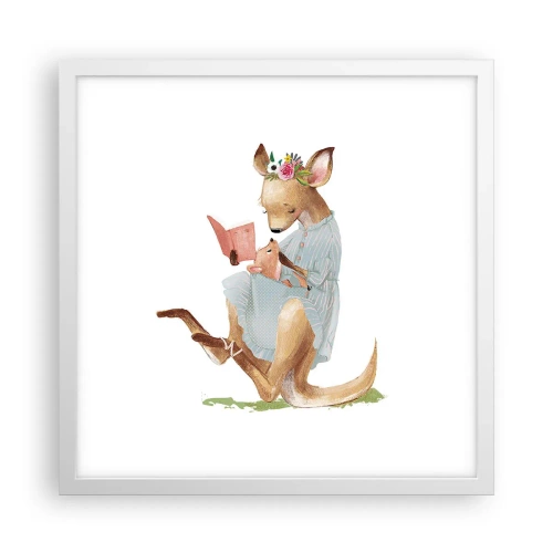 Poster in cornice bianca - Mamma, leggimi - 40x40 cm