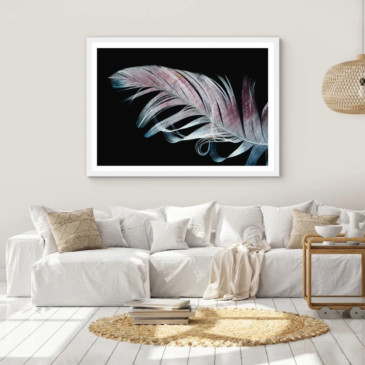 Poster in cornice bianca - Pensa al tocco - 50x40 cm