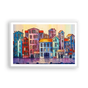 Poster in cornice bianca - Una città da favola - 91x61 cm