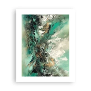 Poster - Frangente nero e smeraldo - 40x50 cm