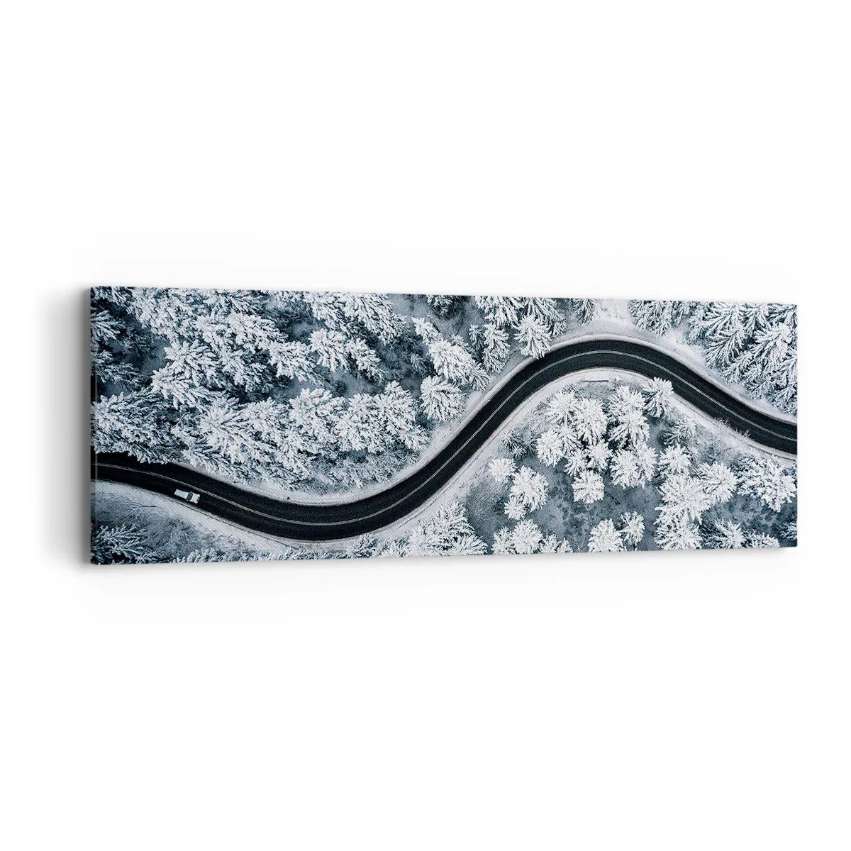 Quadro su tela - Stampe su Tela - Attraverso il bosco invernale - 90x30 cm