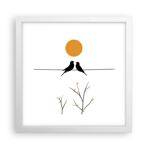 Poster in cornice bianca - Sera da usignoli - 30x30 cm