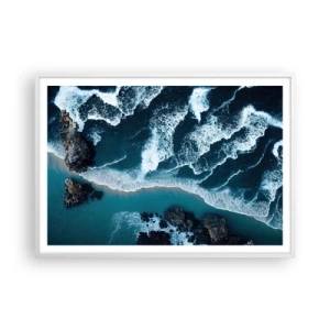Poster in cornice bianca - Avvolte dalle onde - 100x70 cm