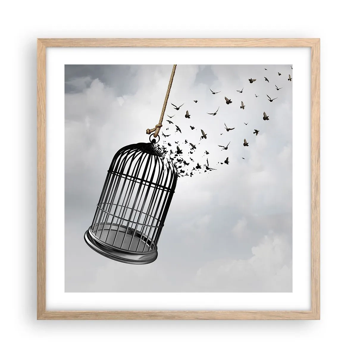 Poster in cornice rovere chiaro - Fede... Speranza... Libertà! - 50x50 cm