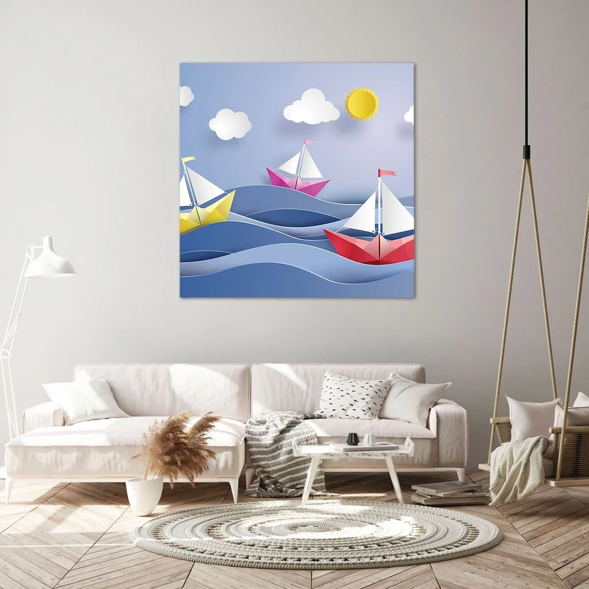 Quadro su tela - Stampe su Tela - Come è bello dondolare tra le onde - 30x30 cm