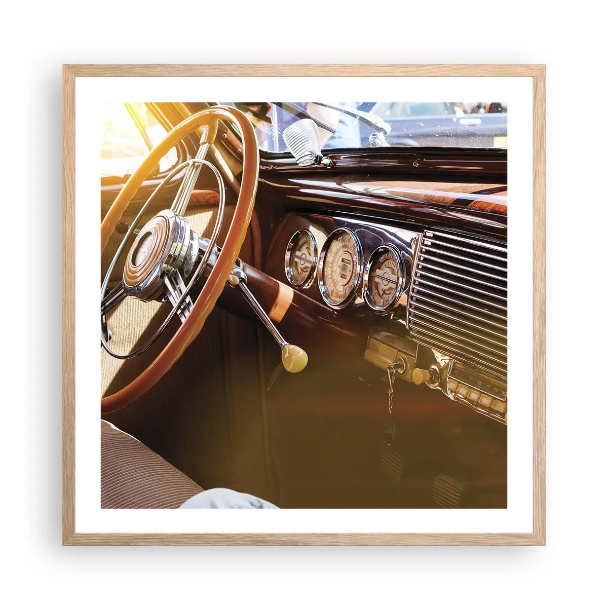 Poster in cornice rovere chiaro - Un soffio di lusso dal passato - 60x60 cm