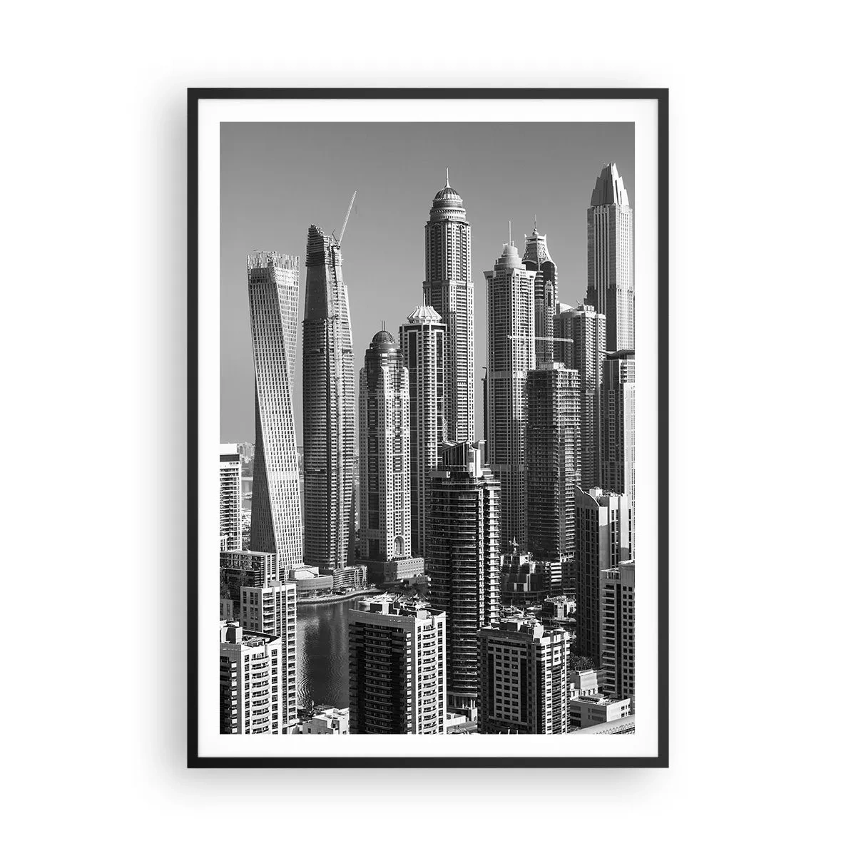 Poster in cornice nera - La città sul deserto - 70x100 cm
