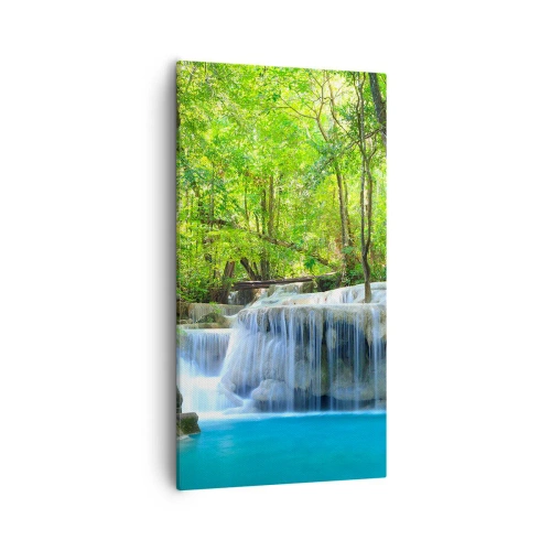 Quadro su tela - Stampe su Tela - Annegare nel turchese e nel verde - 55x100 cm