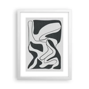 Poster in cornice bianca - Gioco astratto nel labirinto - 30x40 cm