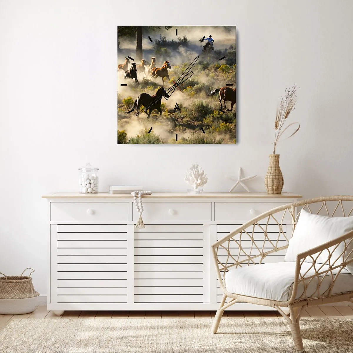 Orologio da parete - Orologio in Vetro - Rivalità: libertà o forza mascolina? - 30x30 cm