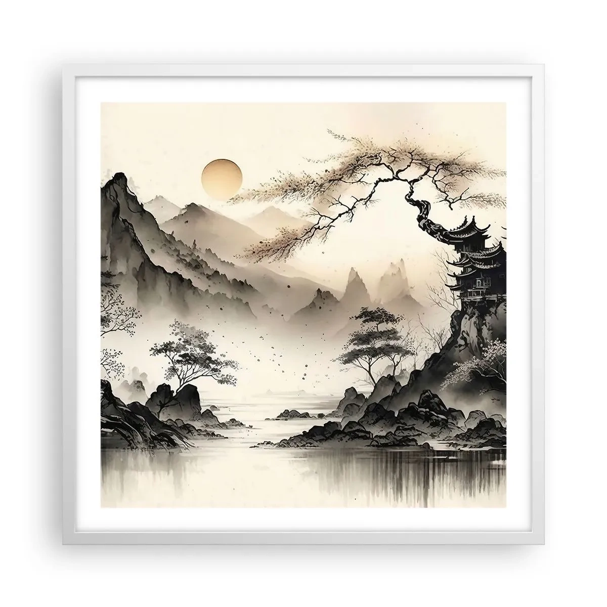 Poster in cornice bianca - Il fascino irripetibile dell'oriente - 60x60 cm