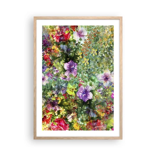Poster in cornice rovere chiaro - Perdersi nei fiori - 50x70 cm