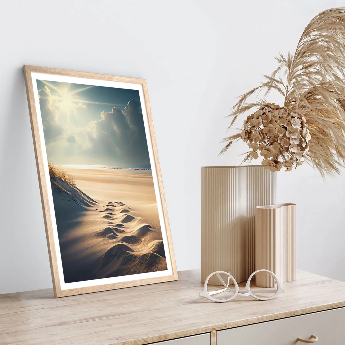 Poster in cornice rovere chiaro - Paesaggio rilassante - 61x91 cm