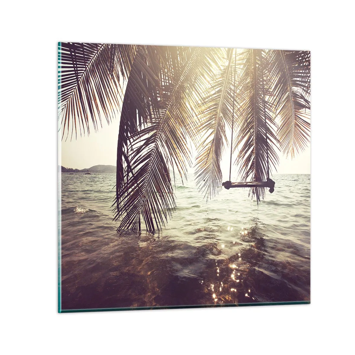 Quadro su vetro - Si può dondolare tra le nuvole a volontà - 30x30 cm