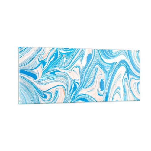Quadro su vetro - Acquitrino in turchese - 100x40 cm