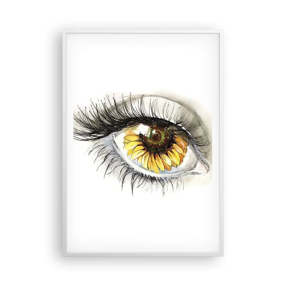 Poster in cornice bianca - Uno sguardo caldo come l'estate - 70x100 cm