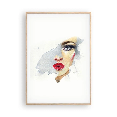 Poster in cornice rovere chiaro - Riflesso in una goccia d'acqua - 70x100 cm