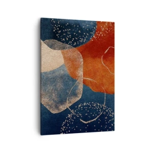Quadro su tela - Stampe su Tela - Forme astratte nelle tonalità del rosso e del blu - 50x70cm - La leggerezza dell'essere - Decorazione murale moderna per soggiorno e camera da letto ARTTOR