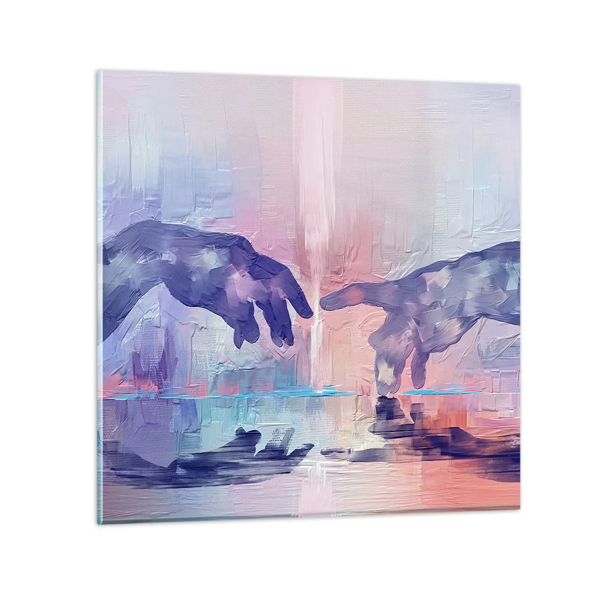 Quadro su vetro - La scintilla divina della vita - 70x70 cm