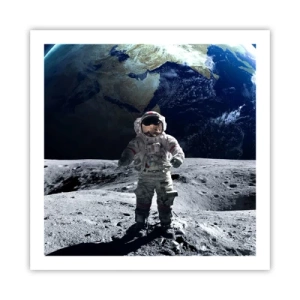 Poster - Saluti dalla luna - 60x60 cm