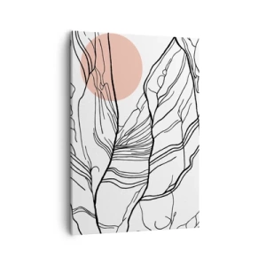 Quadro su tela - Stampe su Tela - Linee minimaliste con accenti geometrici - 50x70cm - Nella rete dei rami - Decorazione murale moderna per soggiorno e camera da letto ARTTOR