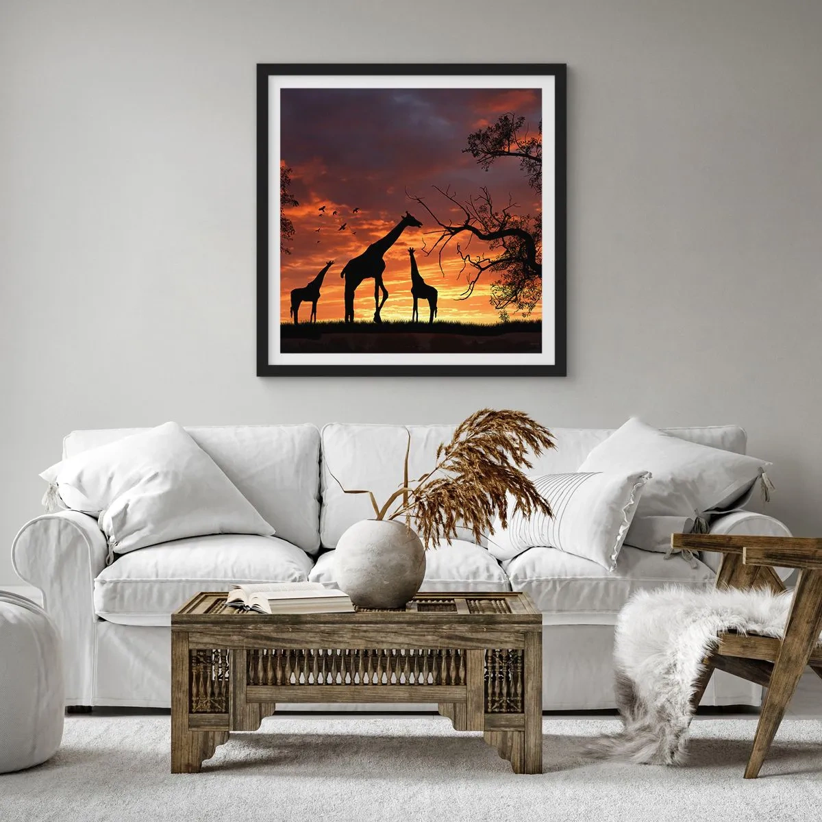 Poster in cornice nera - Piccola cena tra amici - 50x50 cm