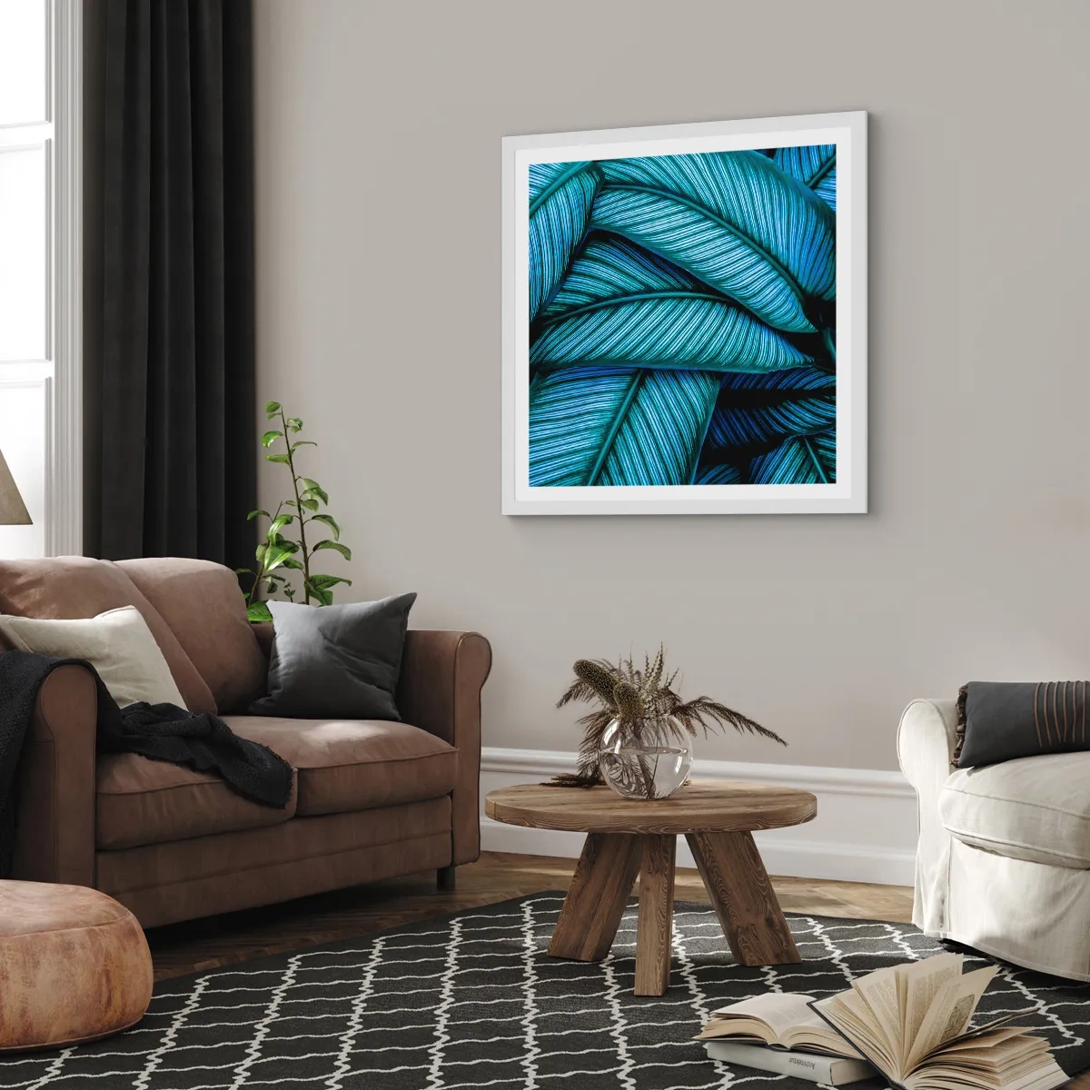 Poster in cornice bianca - Le linee della vita - 60x60 cm