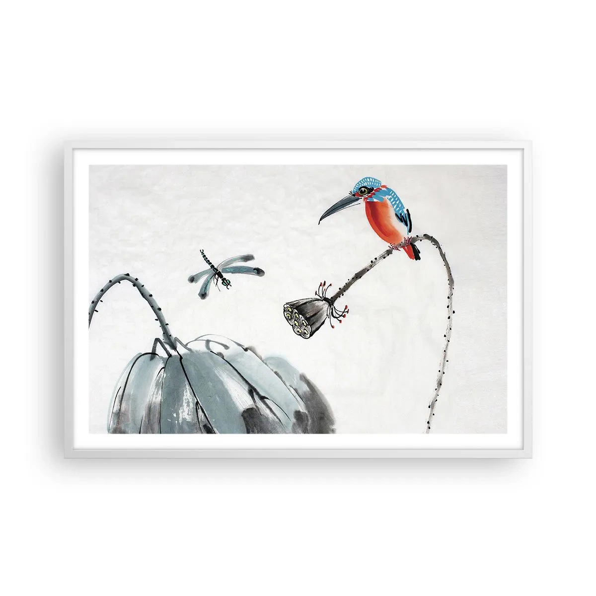 Poster in cornice bianca - La vita del prato - 91x61 cm