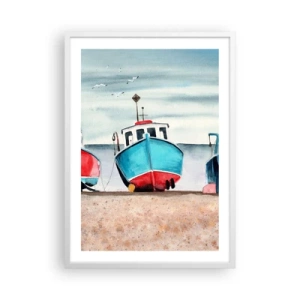 Poster in cornice bianca - Pronte alla pesca - 50x70 cm