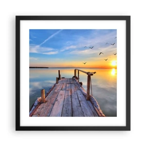 Poster in cornice nera - Camminando verso il sole - 40x40 cm