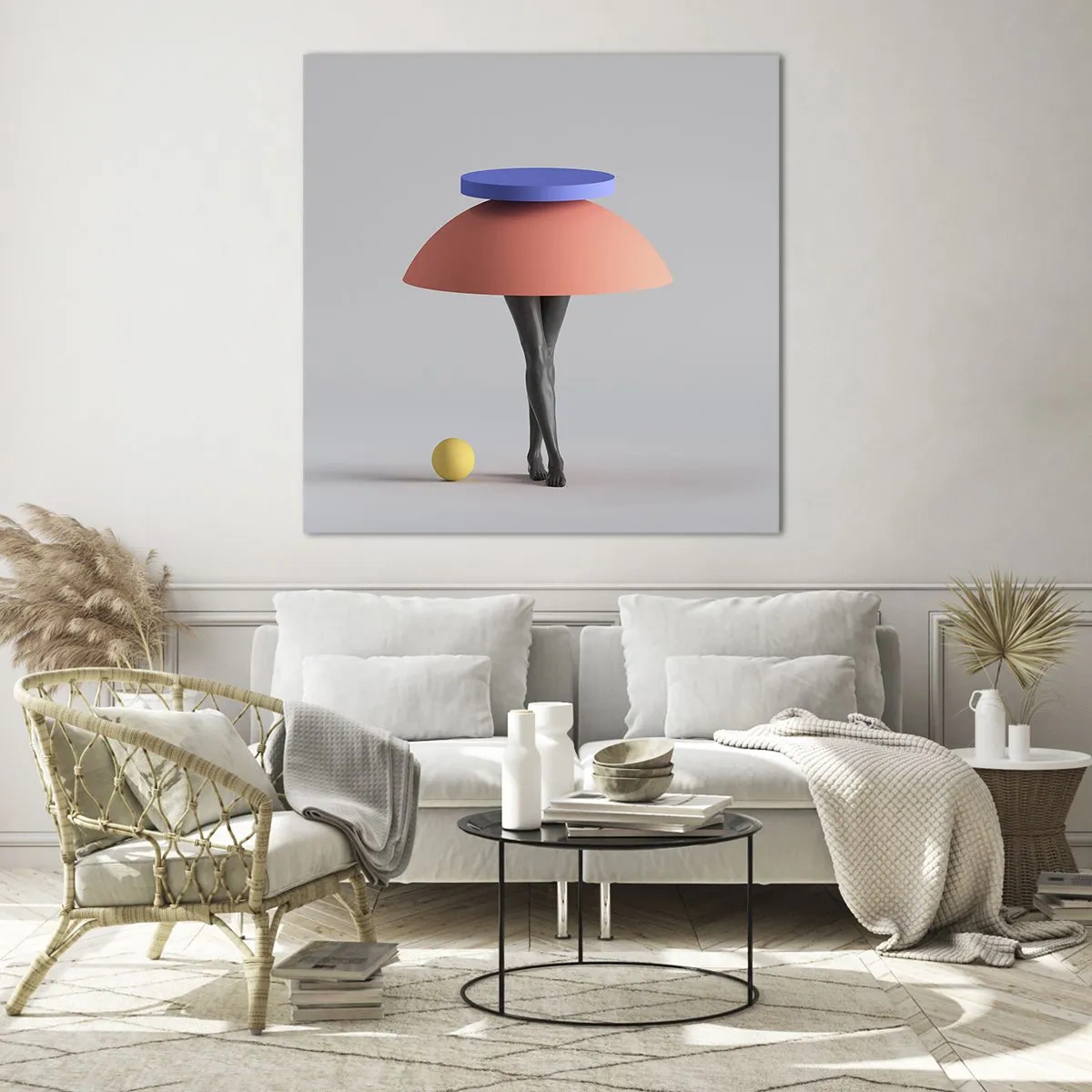 Quadro su vetro - Composizione surrealista - 30x30 cm