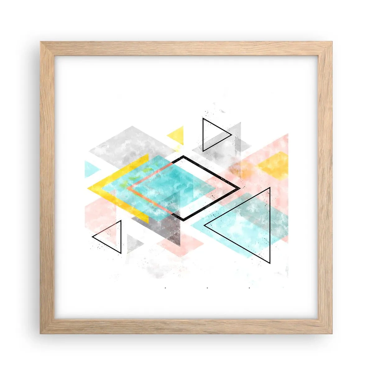 Poster in cornice rovere chiaro - Gioco geometrico - 30x30 cm